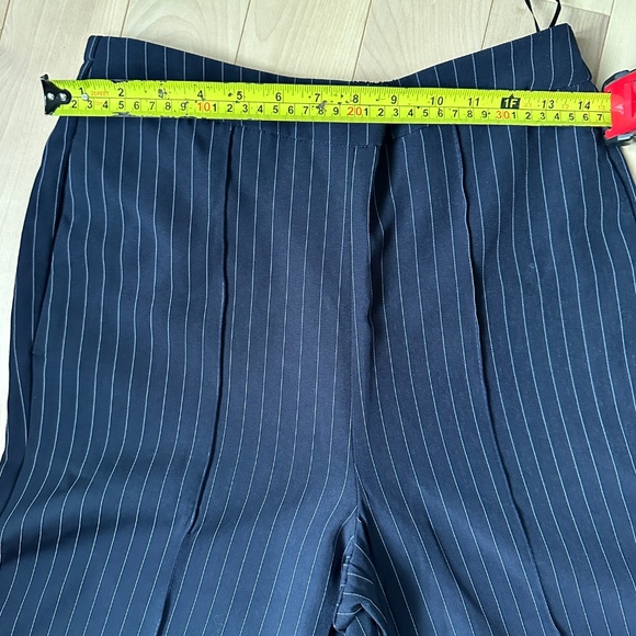 PIECES Pinstripe Wide Leg Trousers – Size M, NWT, Pull-On Fit - Picture 3 of 9